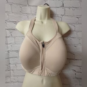 Calia By Carrie Underwood Go All Out Zip Front Wire Free Pink Sports Bra 36DD